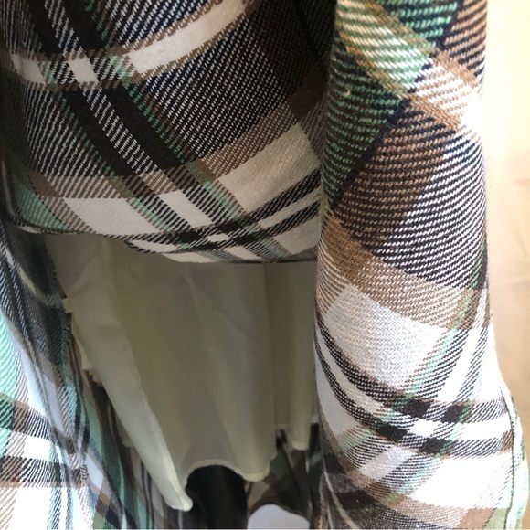 Vintage 70s style plaid lined long wool‎ blend skirt - Picture 6 of 9